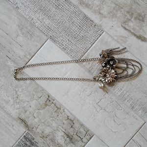 Chunky Silver Flower Necklace